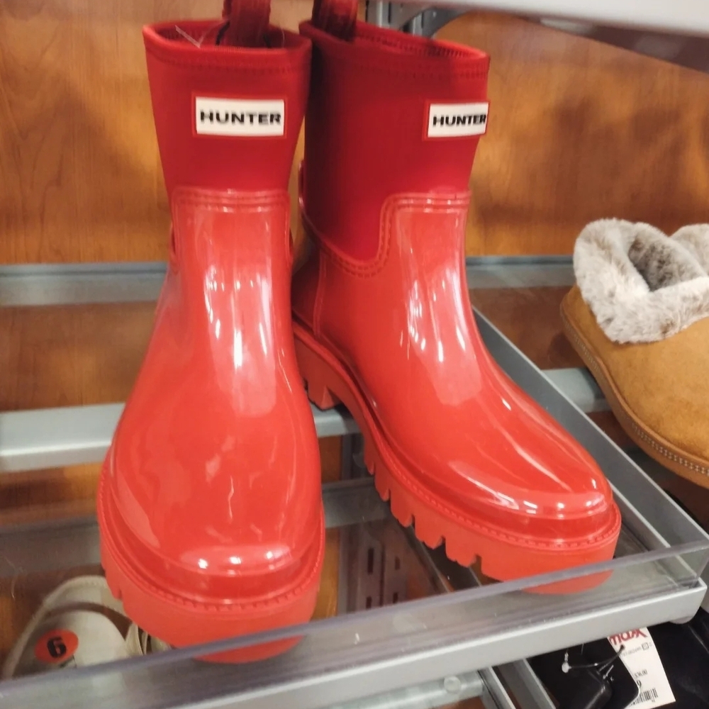 Hunter Glossy Red Short Wellington Boots